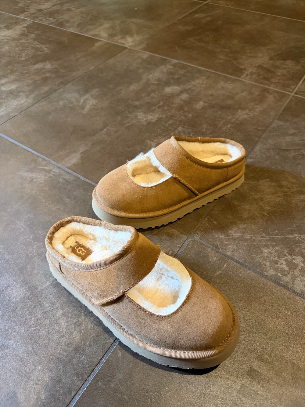 UGG Chestnut Suede Shearling Clog